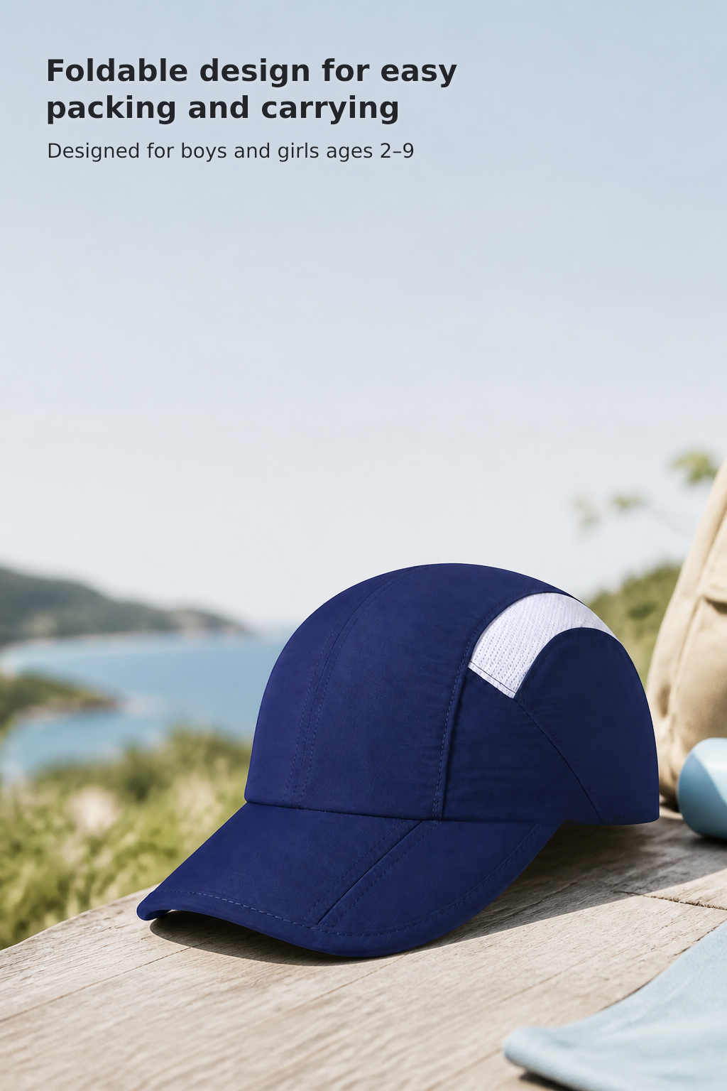 Kids’ Foldable UPF 50+ Baseball Cap, Ages 2–9