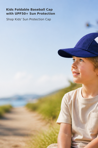 Kids’ Foldable UPF 50+ Baseball Cap, Ages 2–9